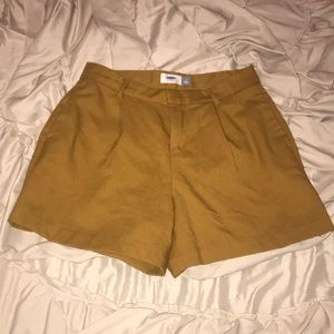 Amazing Mustard High Waisted Chino Shorts
